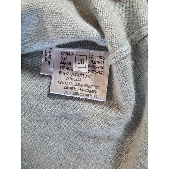 Laurel Women Cardigan Top Small-36 Light Gray Color Button Up V-Neck - Picture 4 of 6